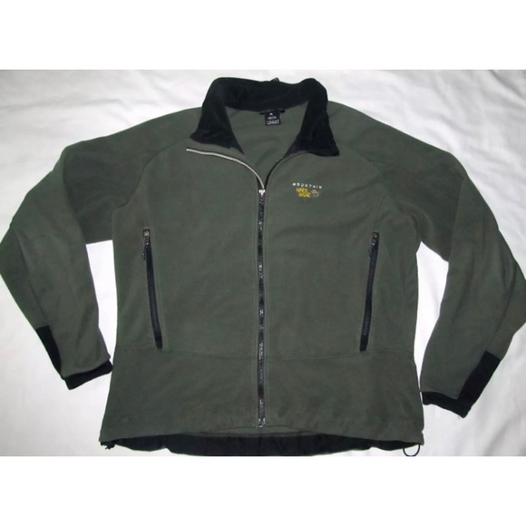 Mountain Hardwear Green Black Fleece Full Jacket Mens Size Extra Large XL - Picture 1 of 3